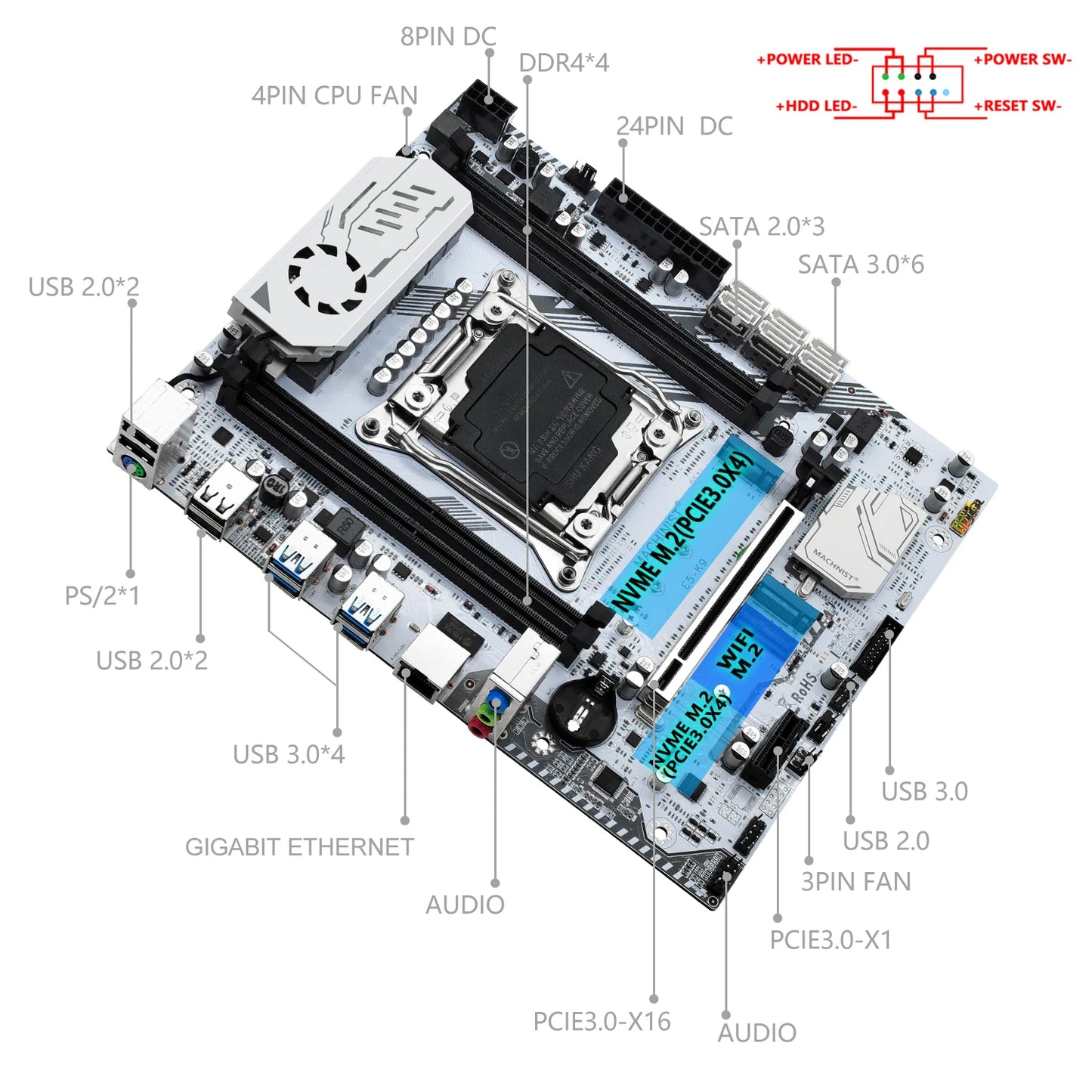 X99 K9 V2 Motherboard Combo LGA 2011-3